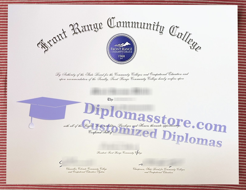 Front Range Community College diploma, Front Range Community College certificate,