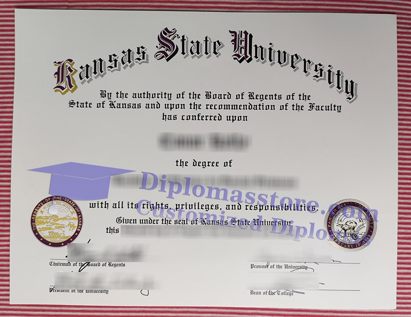 Kansas State University diploma, Kansas State University certificate,