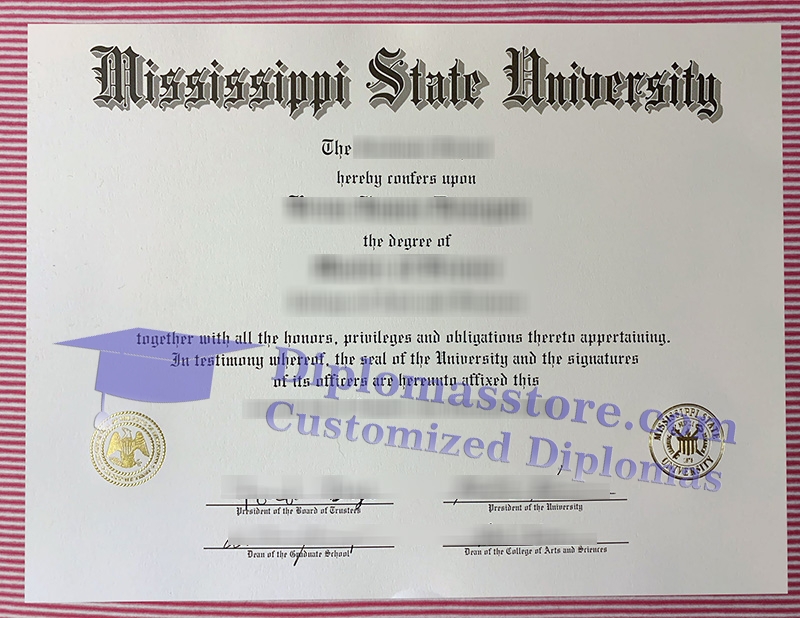 Mississippi State University diploma, Mississippi State University certificate,