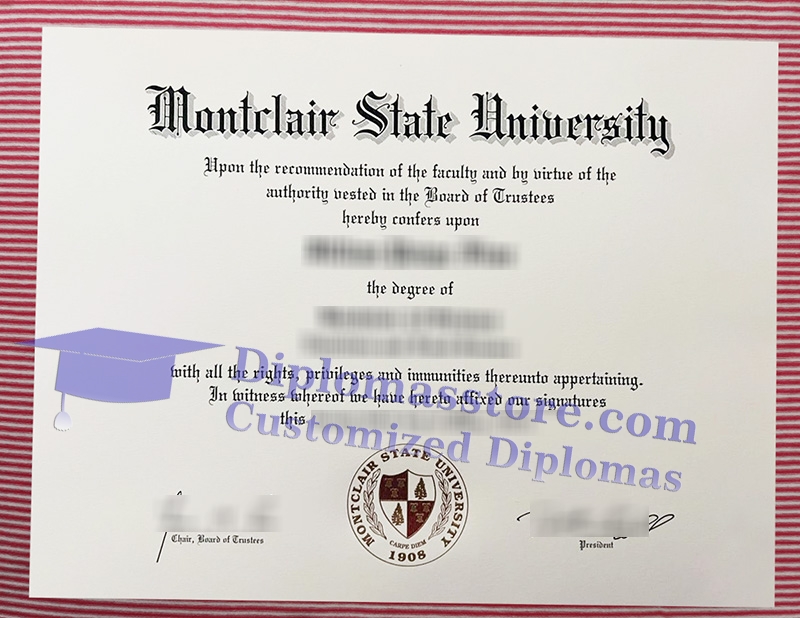 Montclair State University diploma, Montclair State University certificate,