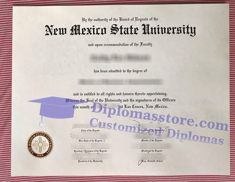 New Mexico State University diploma, NMSU certificate,