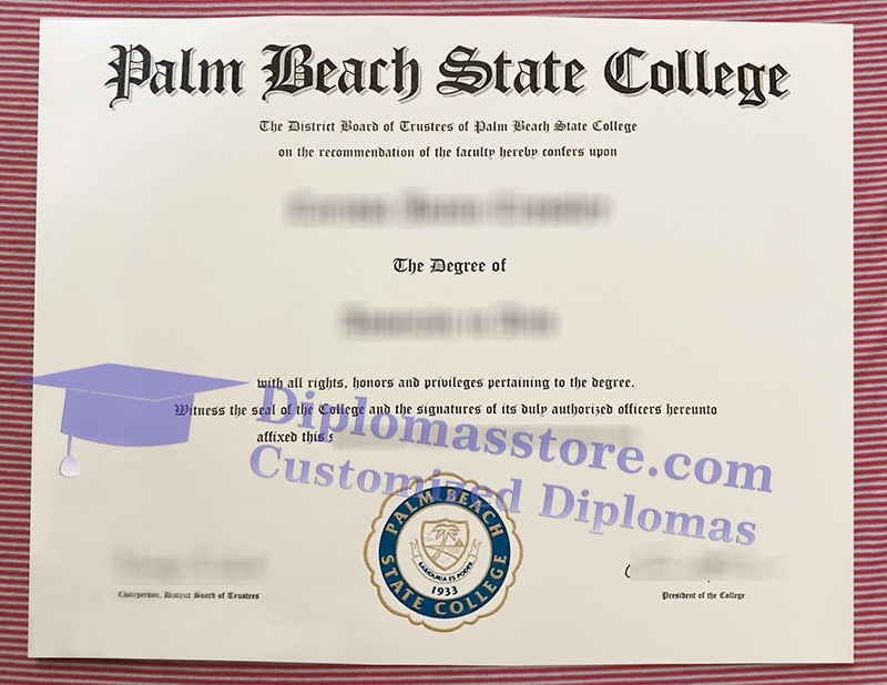 Palm Beach State College diploma, Palm Beach State College certificate,