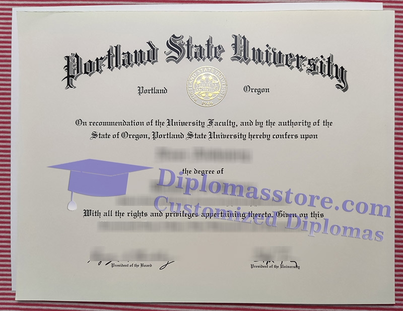 Portland State University diploma, Portland State University certificate,