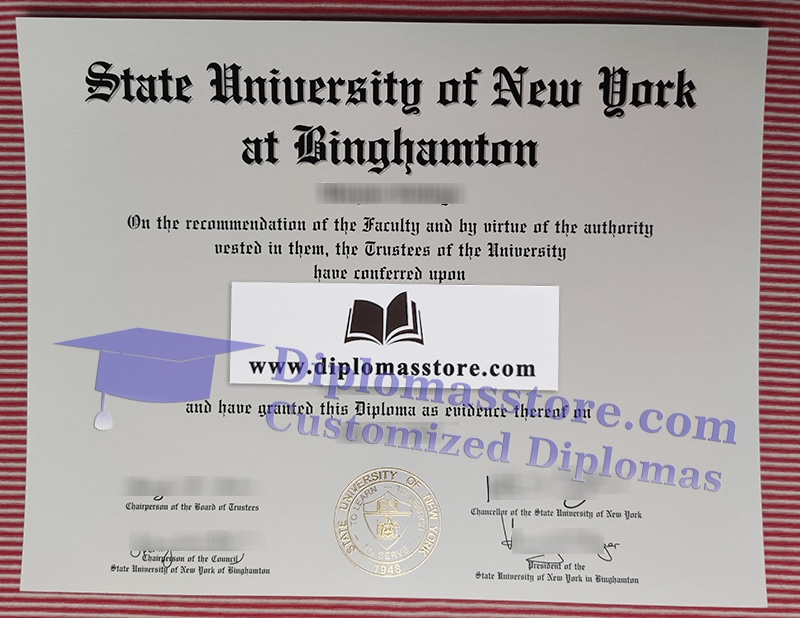 SUNY Binghamton diploma, SUNY Binghamton certificate,