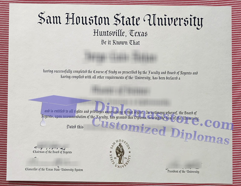 SHSU diploma, Sam Houston State University certificate,