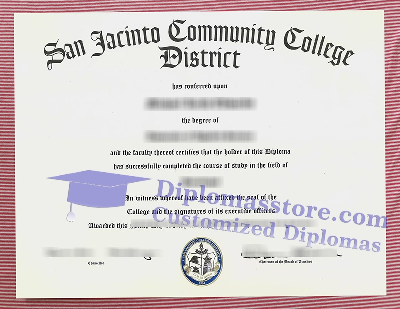 San Jacinto Community College diploma, San Jacinto College certificate,