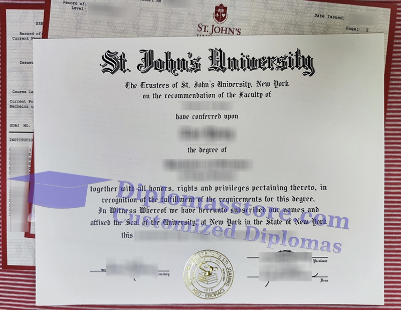 St John's University diploma, St John's University certificate,