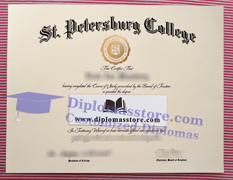 St Petersburg College diploma, St Petersburg College certificate,