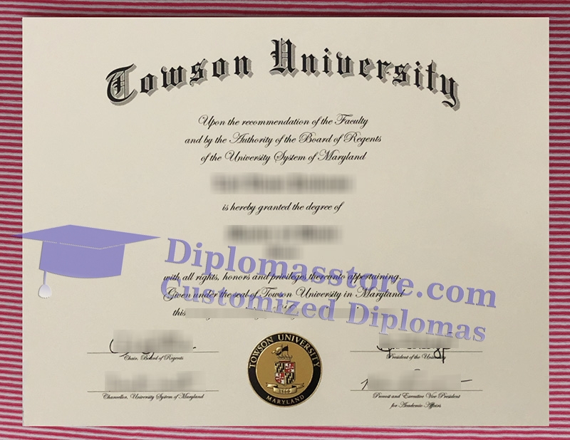 Towson University diploma, Towson University certificate,