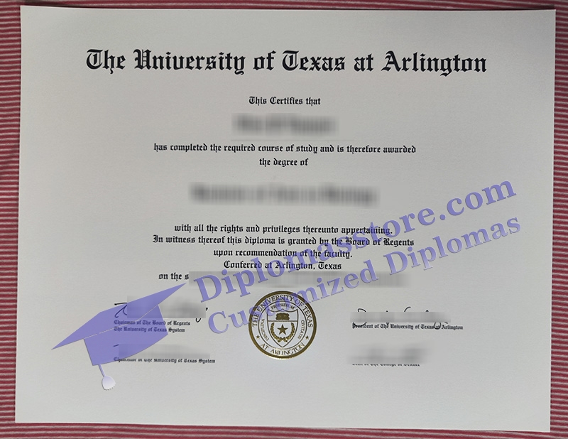 University of Texas at Arlington diploma, UT Arlington certificate,