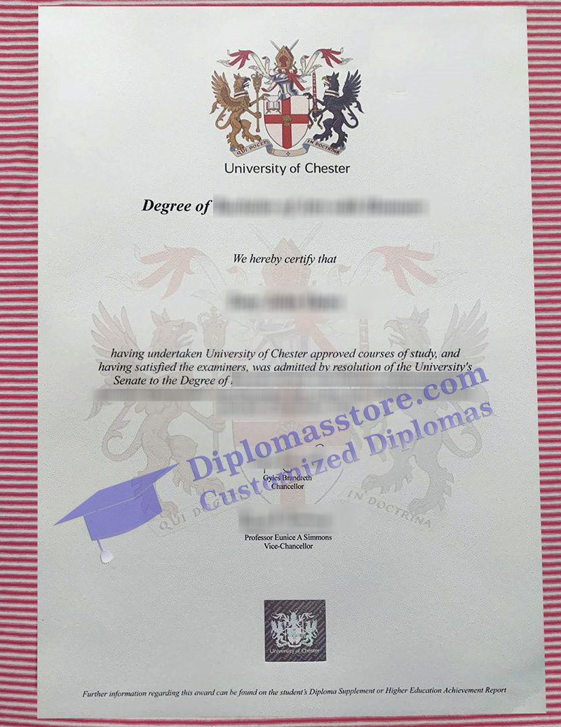 University of Chester degree, University of Chester certificate,