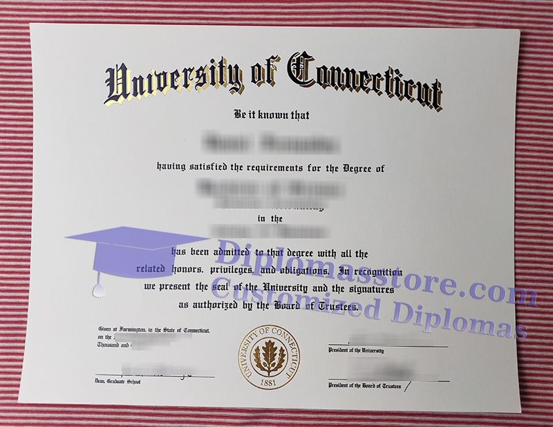 University of Connecticut diploma, University of Connecticut certificate,