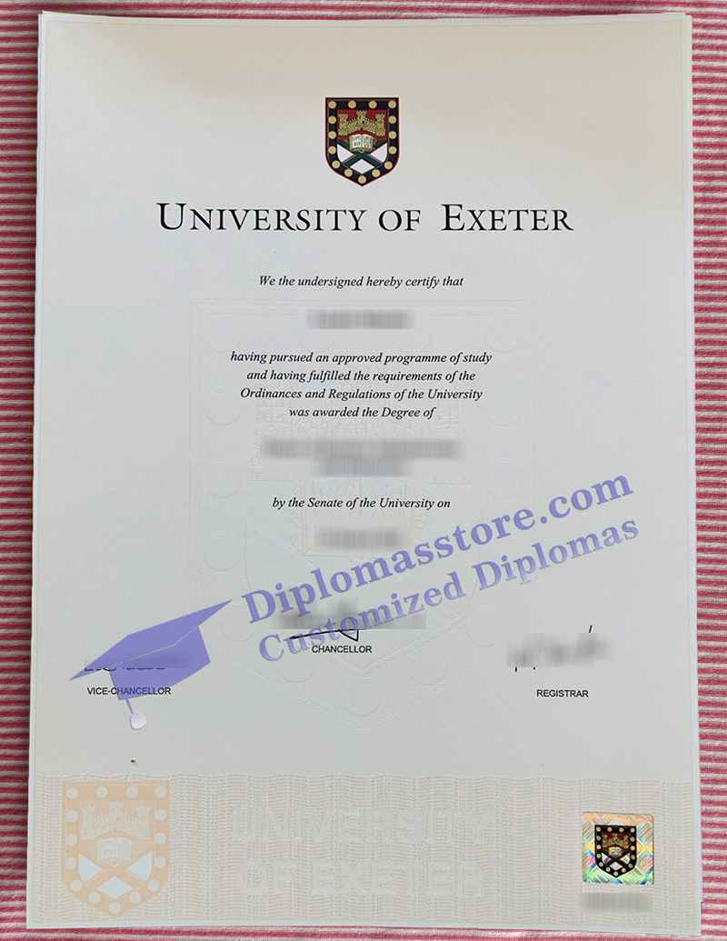 University of Exeter degree, University of Exeter certificate,