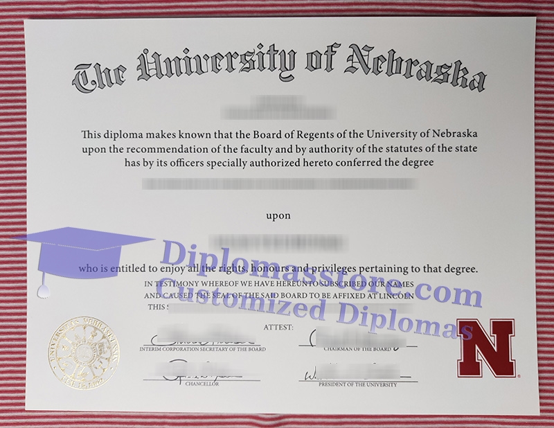 University of Nebraska diploma, University of Nebraska certificate,