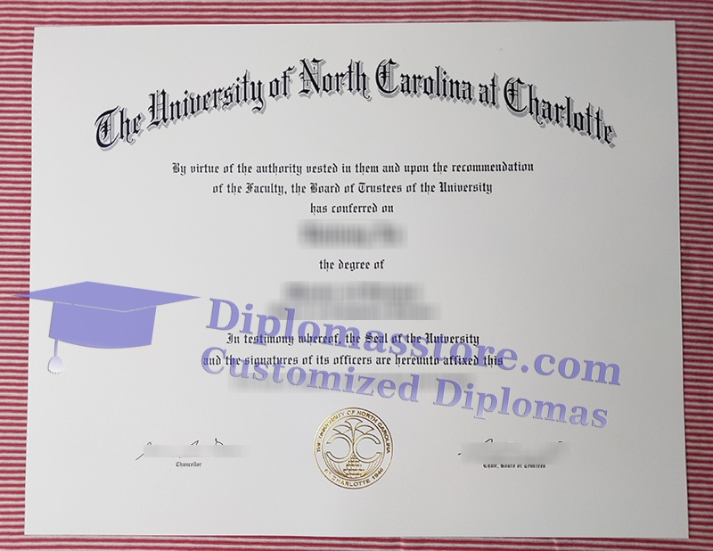 UNC Charlotte diploma, UNC Charlotte certificate,