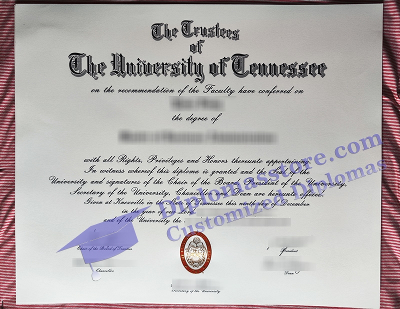 University of Tennessee Knoxville diploma, UT Knoxville certificate,