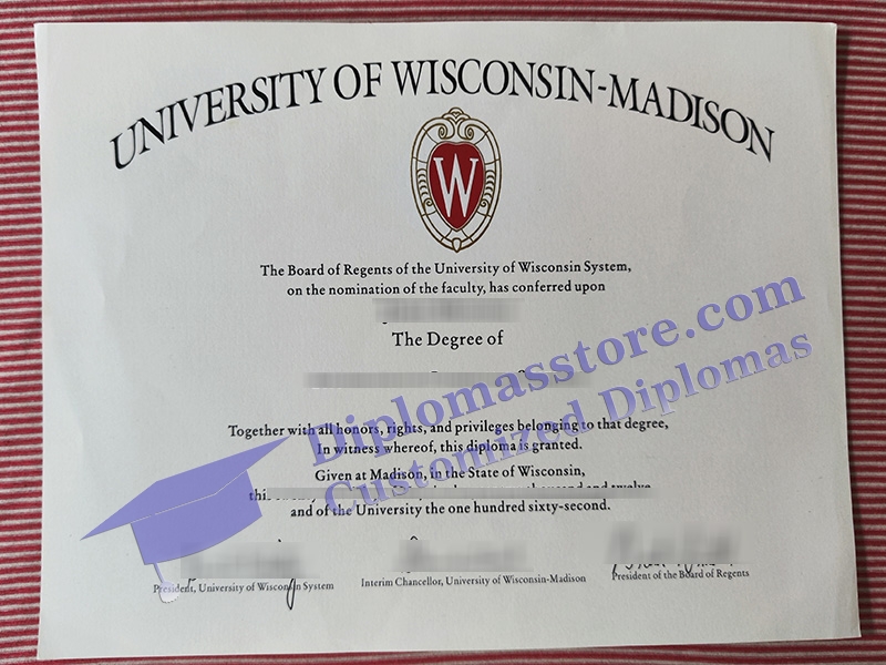 University of Wisconsin Madison diploma, UW Madison certificate,