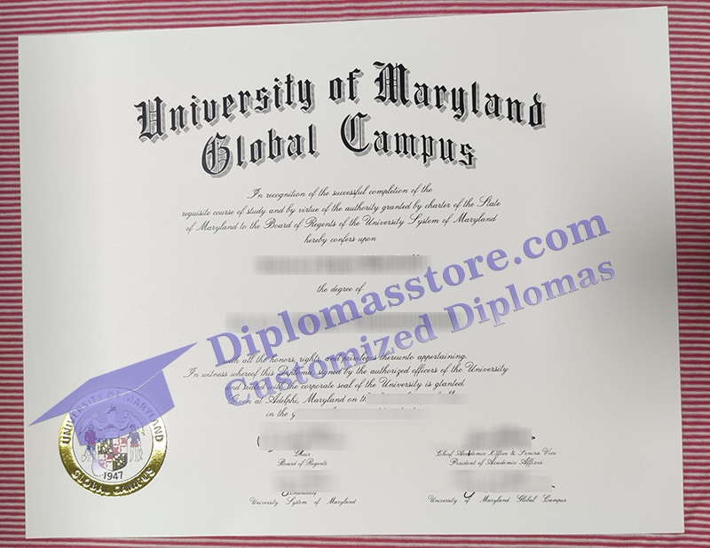 University of Maryland Global Campus diploma, UMGC certificate,