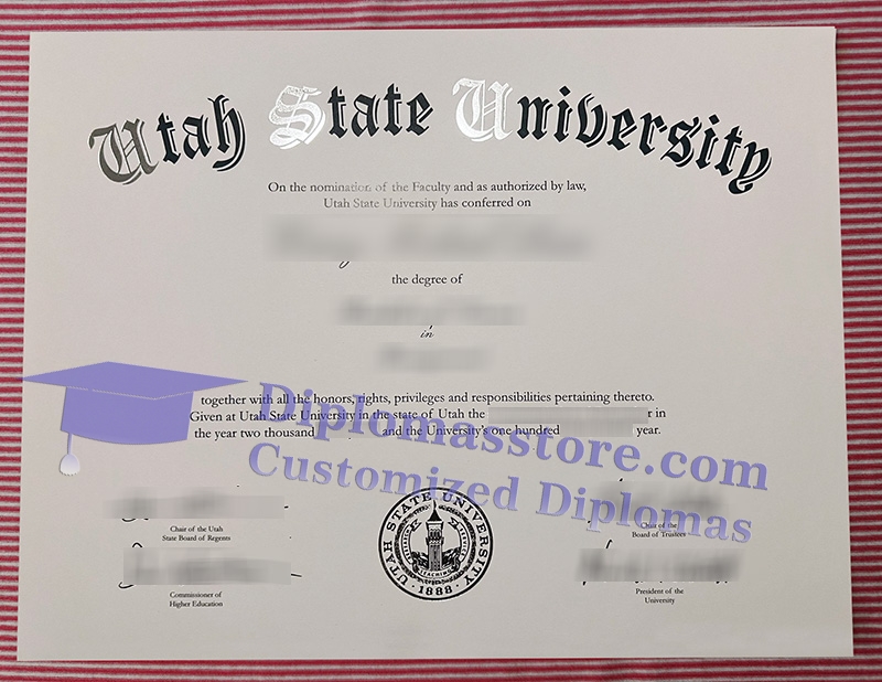Utah State University diploma, Utah State University certificate,