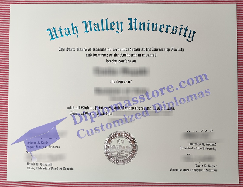 Utah Valley University diploma, UVU certificate,