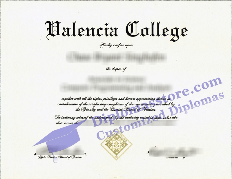 Valencia College diploma, Valencia College certificate,
