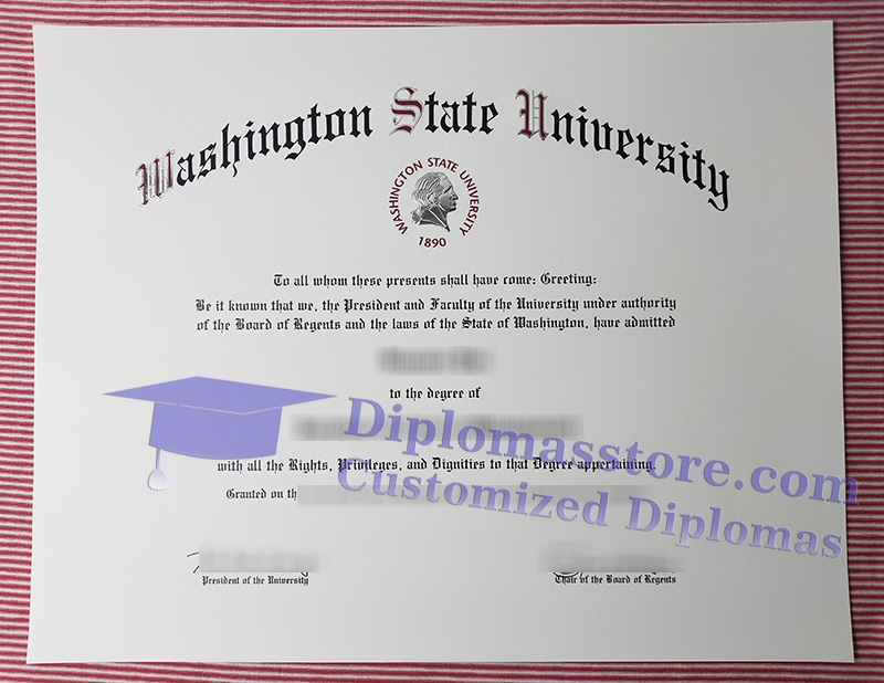 Washington State University diploma, Washington State University certificate,