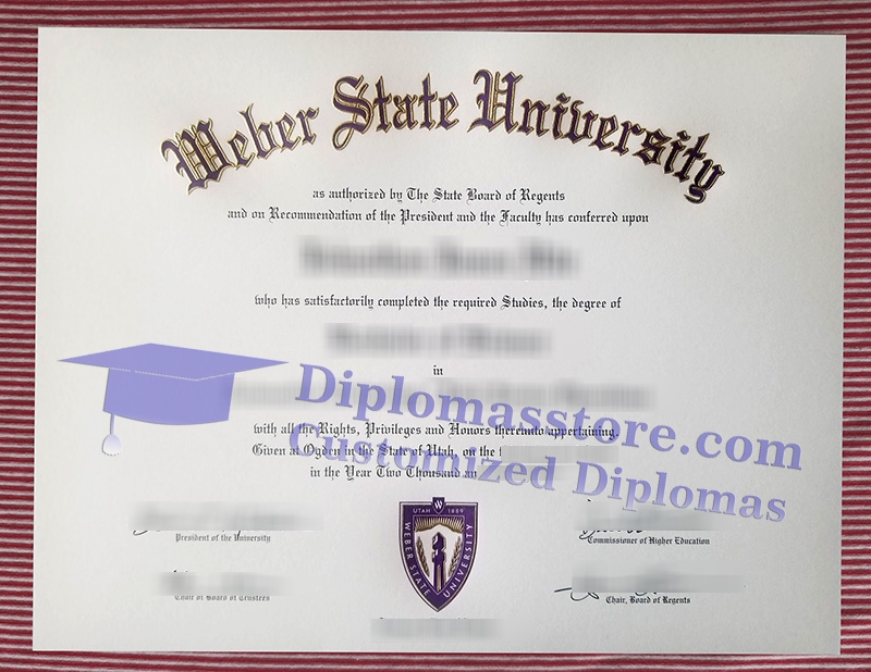 Weber State University diploma, Weber State University certificate,