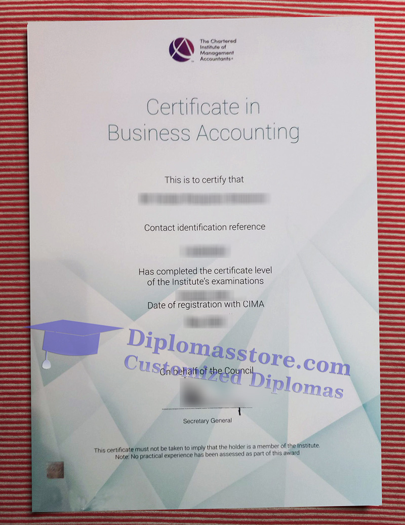 CIMA certificate in business accounting, fake CIMA certificate,