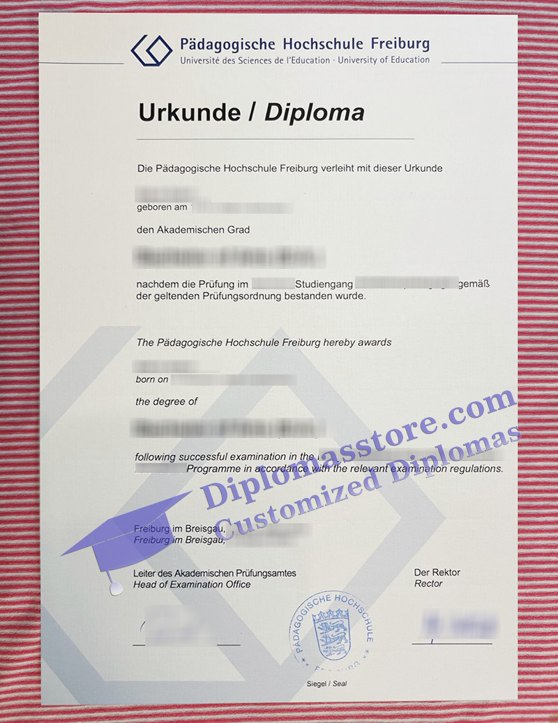 Hochschule Freiburg urkunde, Hochschule Freiburg diploma,