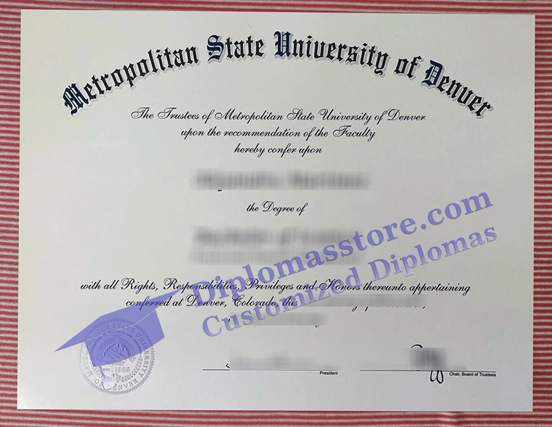 Metropolitan State University of Denver diploma, MSU Denver diploma,