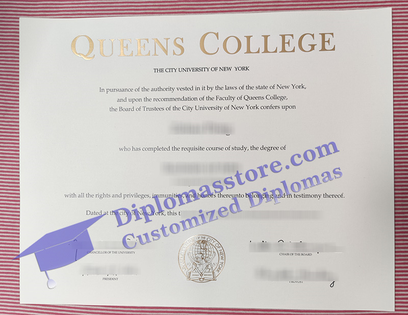 Queens College diploma, Queens College certificate,