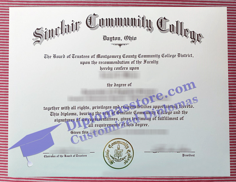 Sinclair Community College diploma, Sinclair Community College certificate,