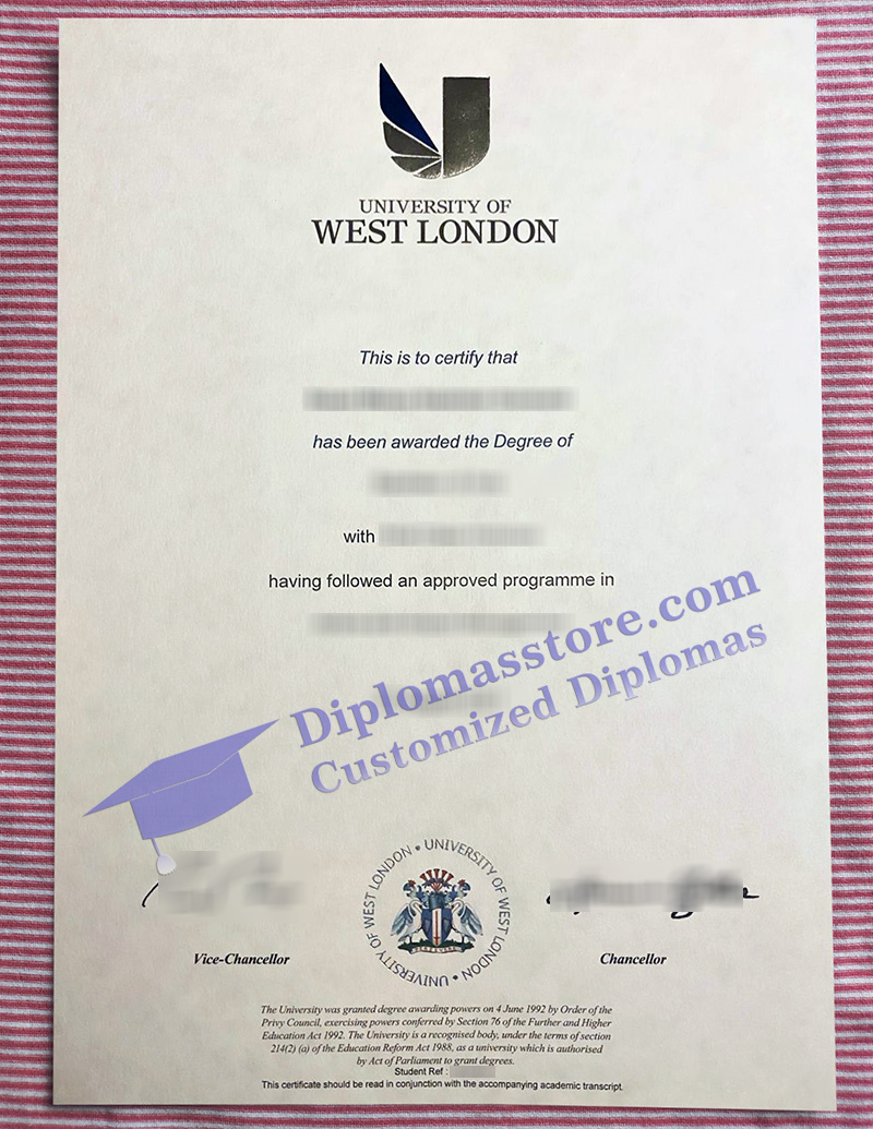 University of West London degree, University of West London certificate,