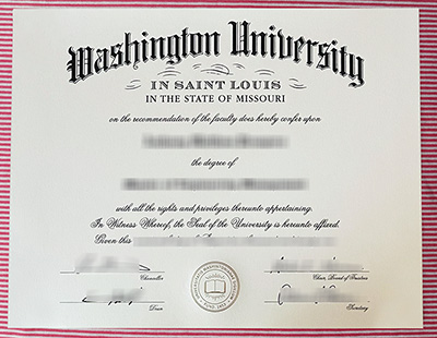 Washington University in St Louis certificate