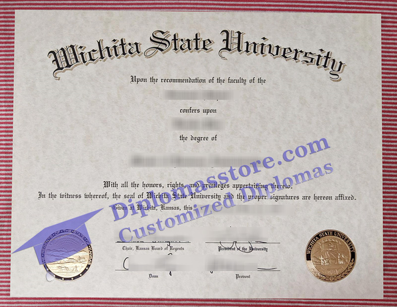 Wichita State University diploma, Wichita State University certificate,