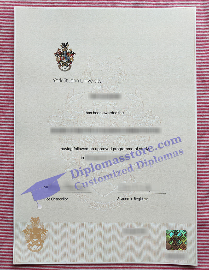 York St Johns University degree, York St Johns University certificate,