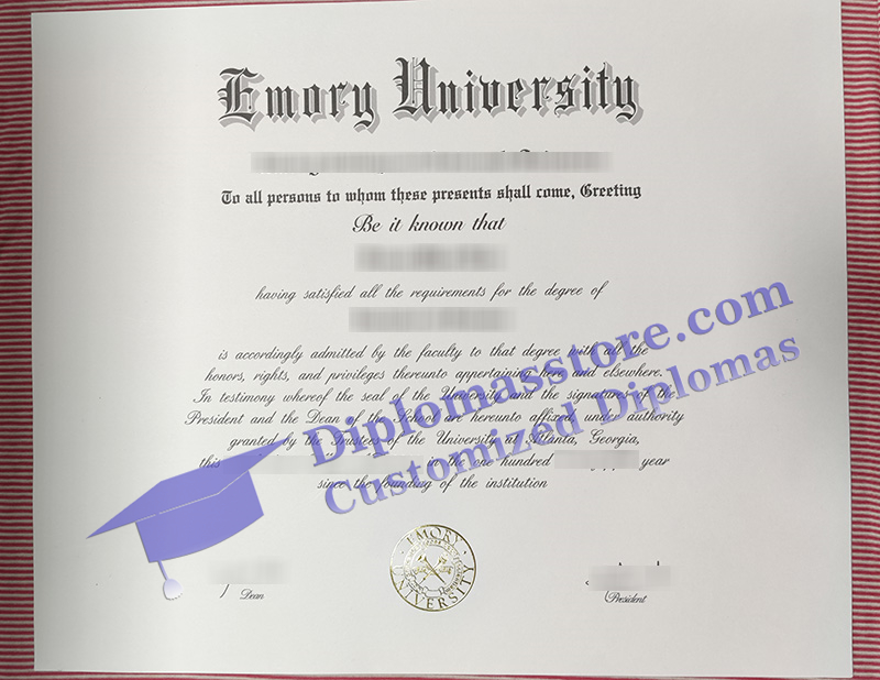 Emory University diploma, Emory University certificate,