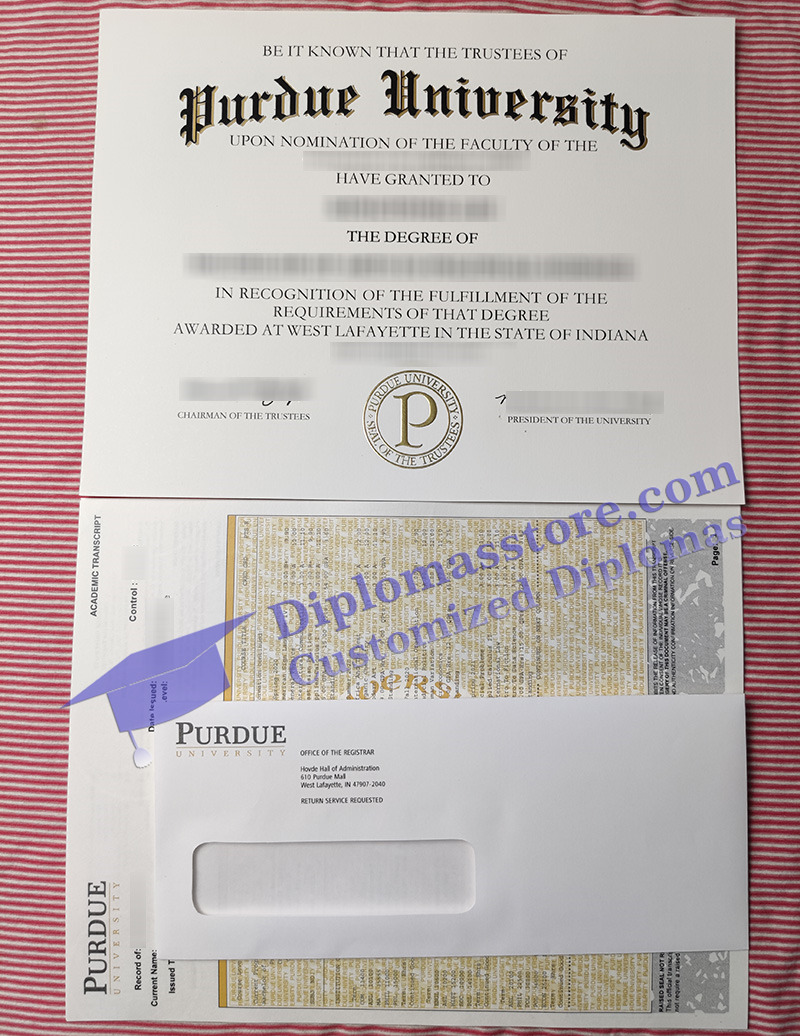 Purdue University diploma, Purdue University transcript,