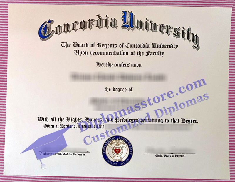 Concordia University Oregon diploma, Concordia University Oregon certificate,