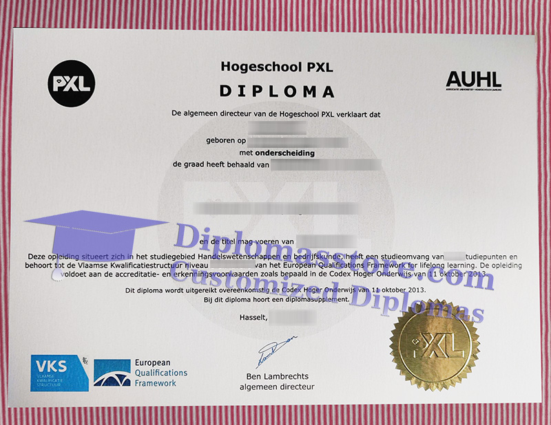 Hogeschool PXL diploma, Hogeschool PXL degree,