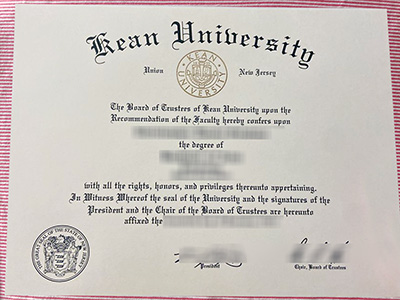 Kean University certificate