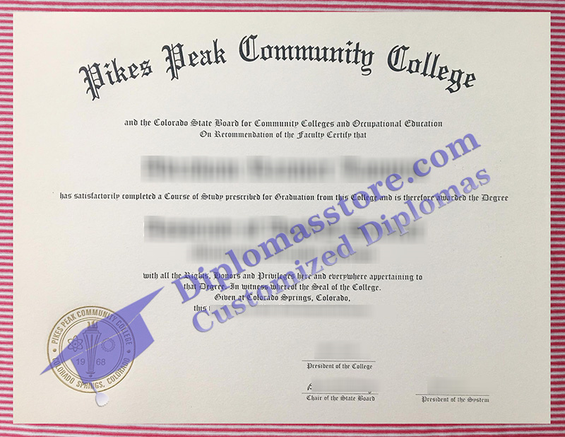 Pikes Peak State College diploma, PPSC certificate,