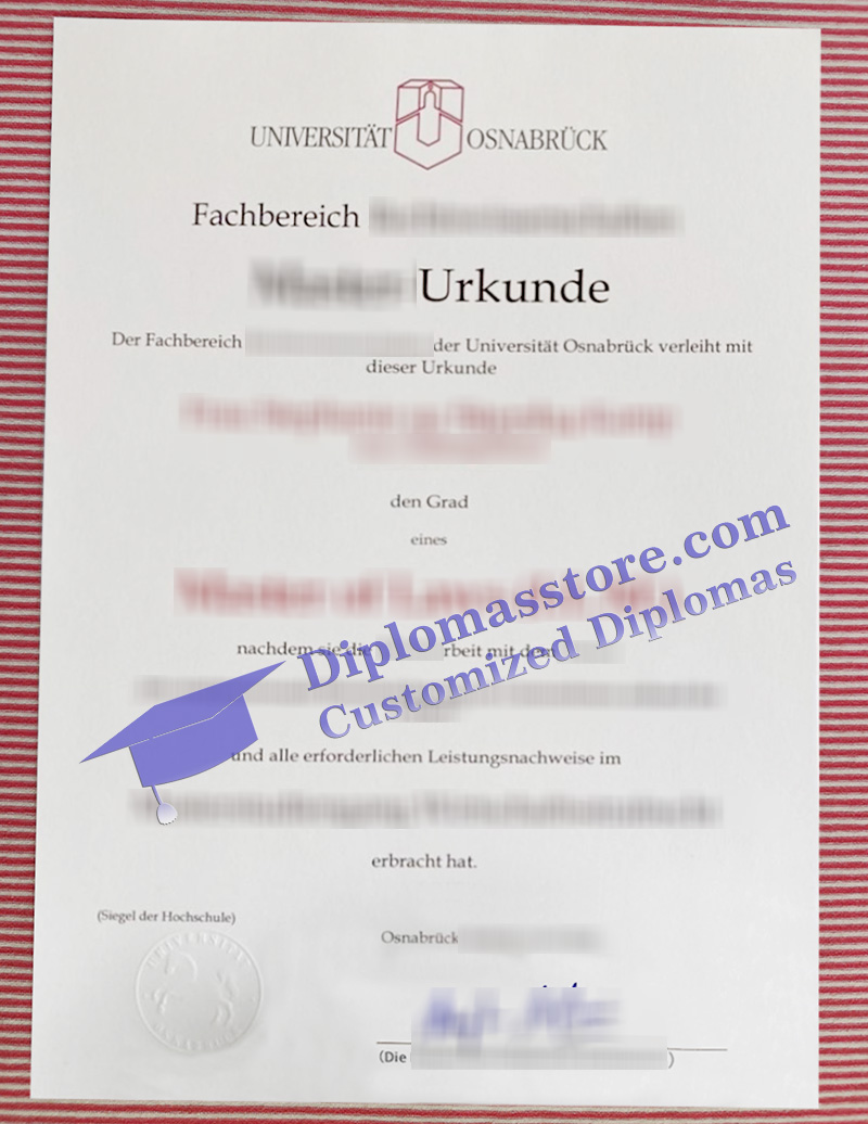 Universität Osnabrück urkunde, Universität Osnabrück diploma,