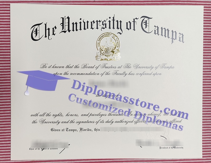 University of Tampa diploma, University of Tampa certificate,