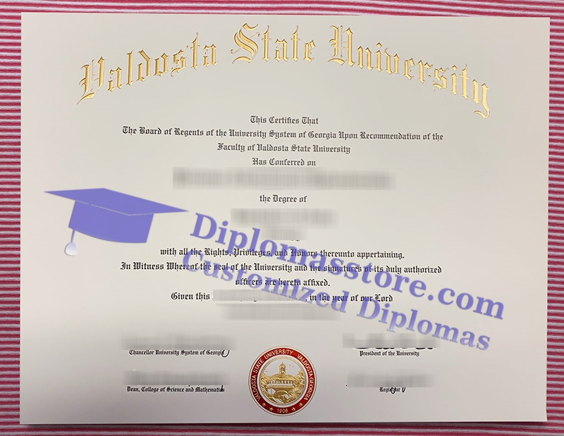 Valdosta State University diploma, Valdosta State University certificate,