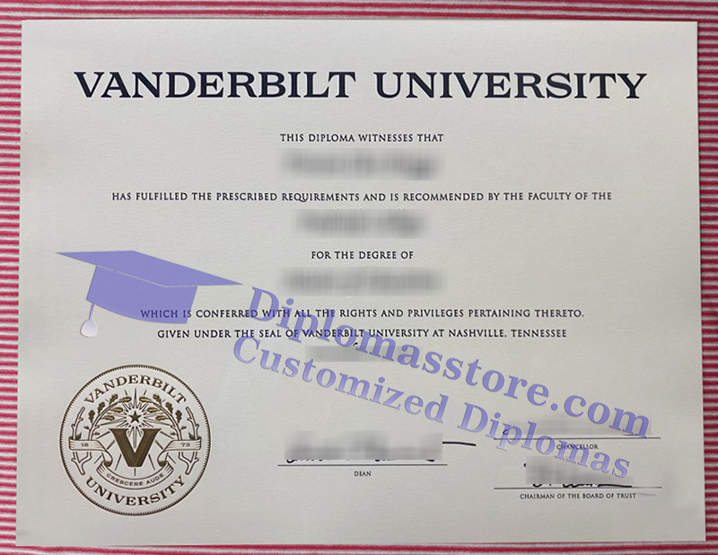 Vanderbilt University diploma, Vanderbilt University degree,