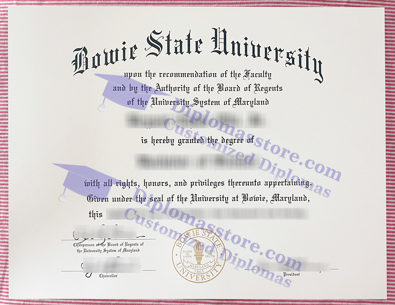 Bowie State University diploma, Bowie State University degree,