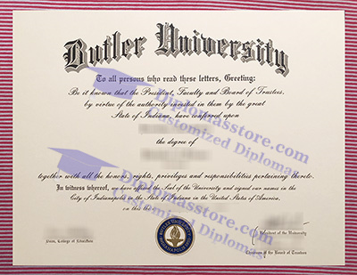 Butler University certificate