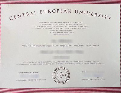 Central European University certificate