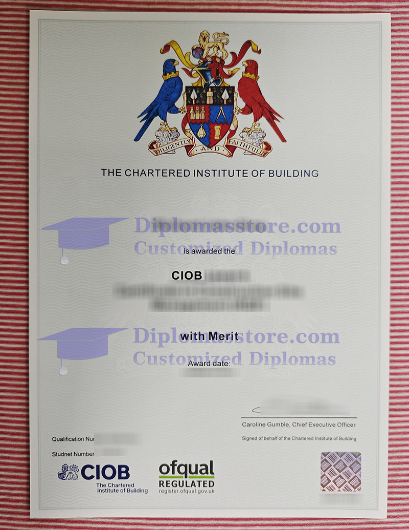 Chartered Institute of Building certificate, CIOB diploma,